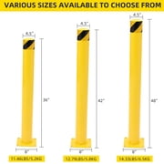 Towallmark Safety Bollard Posts   2/4/6 Pack, 36/42/48 Inch High Steel Parking Bollards with 4.5 Inch Diameter, Yellow with 16 Anchor Bolts