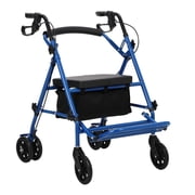 Folding Rollator Walker & Transport Wheelchair for Seniors, All-Terrain Mobility Aid with Seat, Brakes, Backrest, Footrest