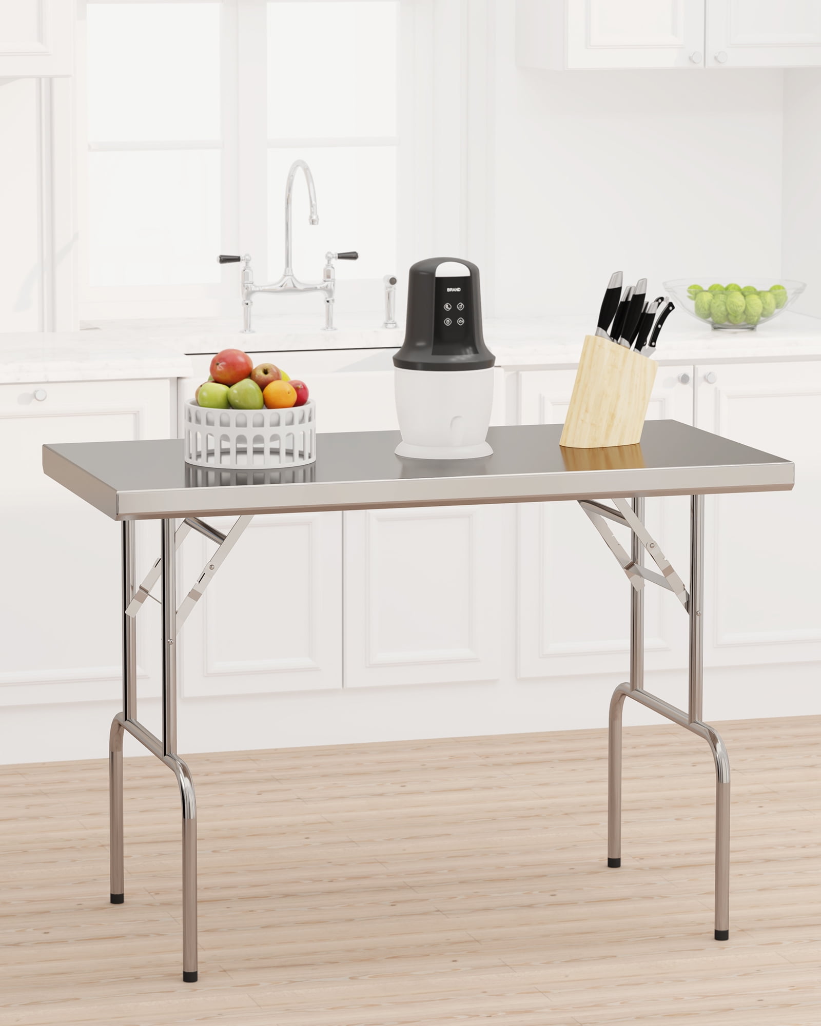 Towallmark Stainless Steel Folding Work Table,48" x 24",[NSF Certified