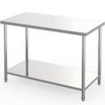 thumbnail image 1 of Towallmark Stainless Steel Prep Table, 48 x 24 Inch Commercial Work Table with Adjustable Shelf, Heavy Duty Metal Workstation for Restaurant Kitchen Garage, Silver, 1 of 6