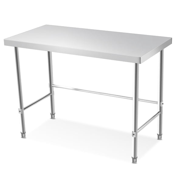 Towallmark Stainless Steel Work Table, 48 x 24 Inch Commercial Prep Table NSF Food Grade, Heavy Duty Metal Worktable for Restaurant Kitchen Home, Silver