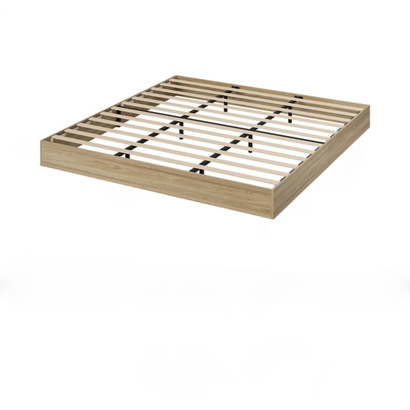 Towallmark Sturdy Twin FULL Size Wood Platform Bed Frame - Wooden Slat Support, No Box Spring, Minimalist Design, Easy Assembly, Water- Golden Tan Wood