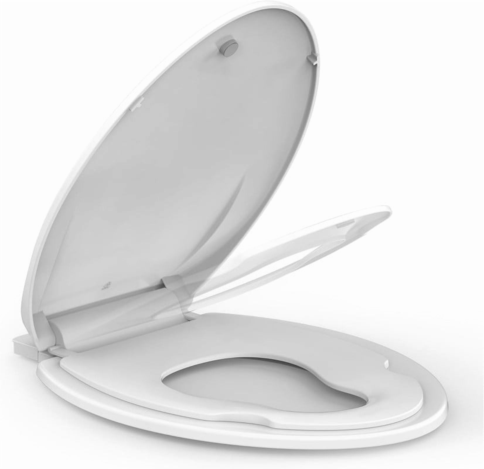 Towallmark Toilet Seat Elongated, Soft Close Heavy Duty Toilet Lid With Toddler Seat, Universal Fit Easy Installation, Replacement Toilet Seat With Slow Close