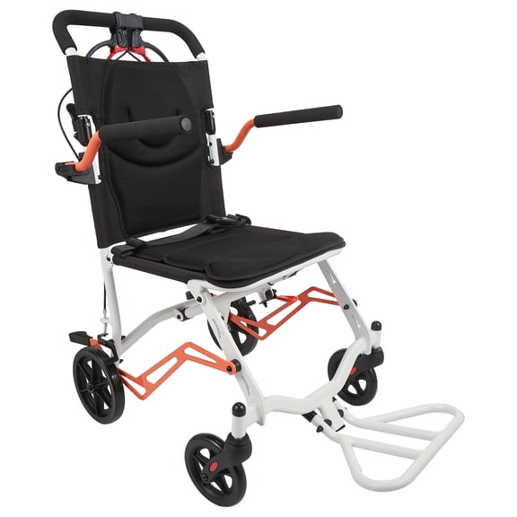 Towallmark Transport Wheelchair for Adult, 18 lb lightweight Travel Wheelchair with Locking Handbrake, Supports 220 lbs, Swinging Footrests