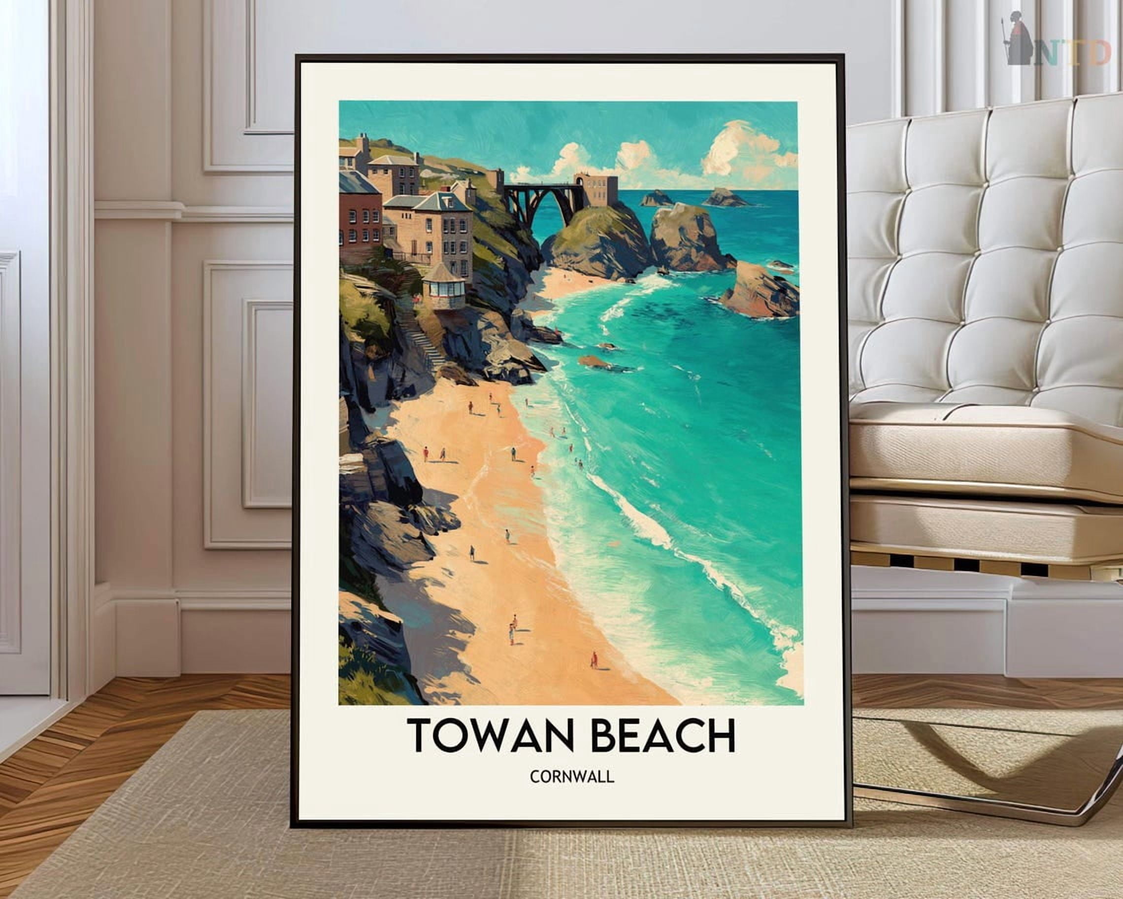 Towan Beach Cornwall Wall Art Print,