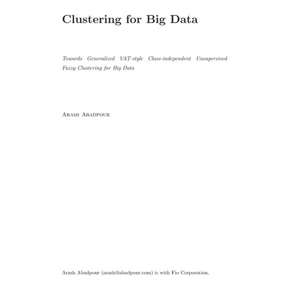 Towards Generalized VAT-style Class-independent Unsupervised Fuzzy Clustering fo Paperback 1540542092 9781540542090 Arash Abadpour