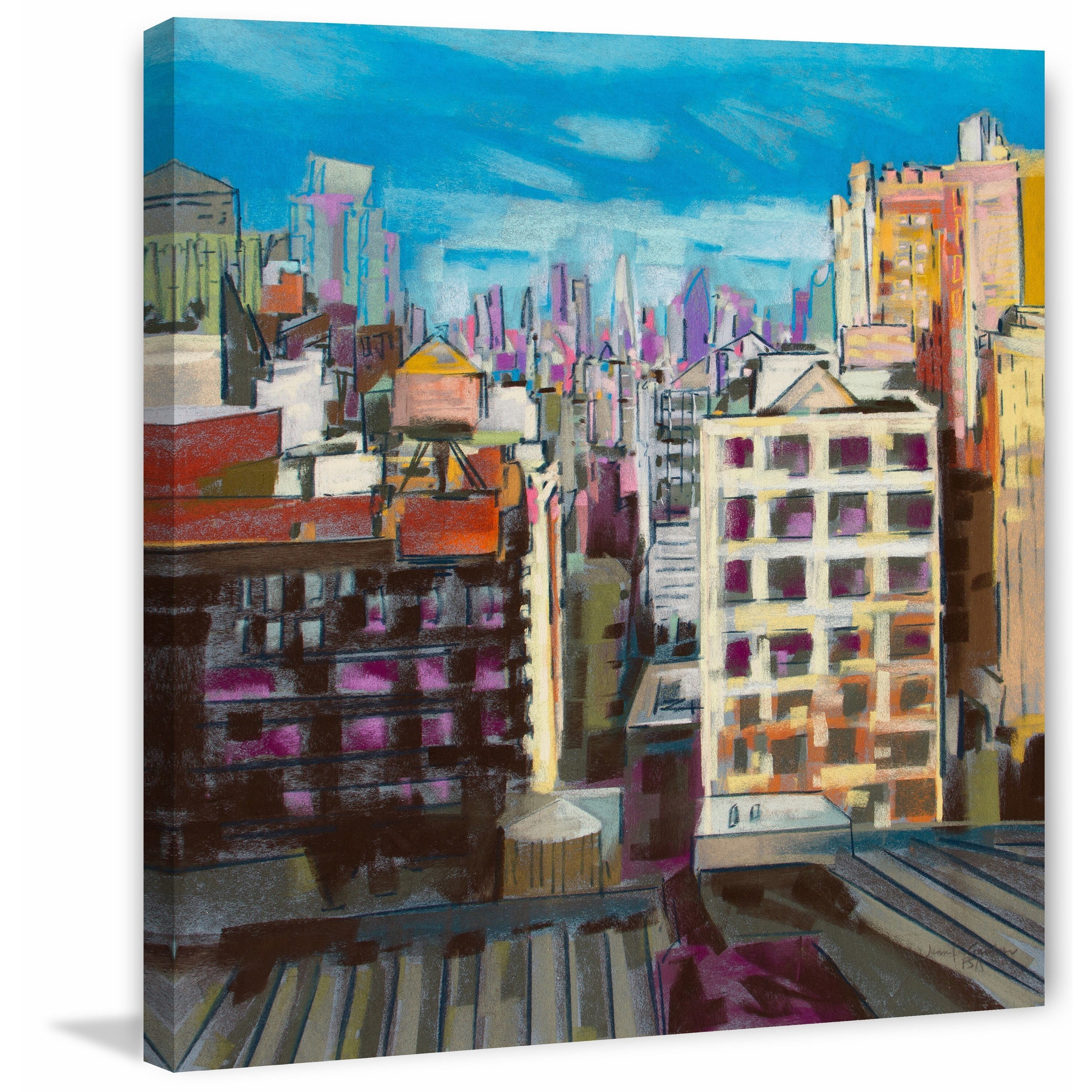 "Towards the Freedom Tower" Painting Print on Wrapped Canvas