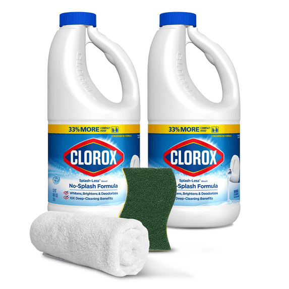 Towel + 2 No Splash-Less Bleach Cleaner 40oz each Disinfecting Bleach Cleaner Home Bleach Cleaners Bundle Effortlessly Cleaning Bulk Home Refill