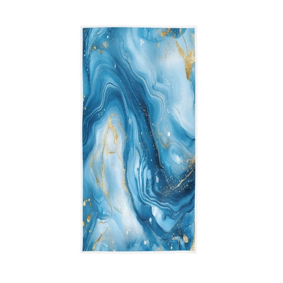 Towel 30x15 Inch Face Towel Hand Towel Bath Towels Hand Bath Towels Single-Sided Printed Towels, Lightweight, Breathable and Absorbent Beautiful Blue Marble