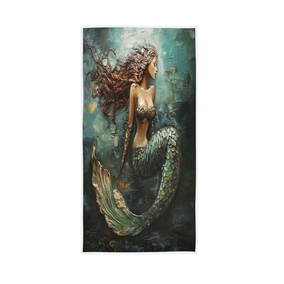 Towel 30x15 Inch Face Towel Hand Towel Bath Towels Hand Bath Towels Single-Sided Printed Towels, Lightweight, Breathable and Absorbent Beautiful Mermaid