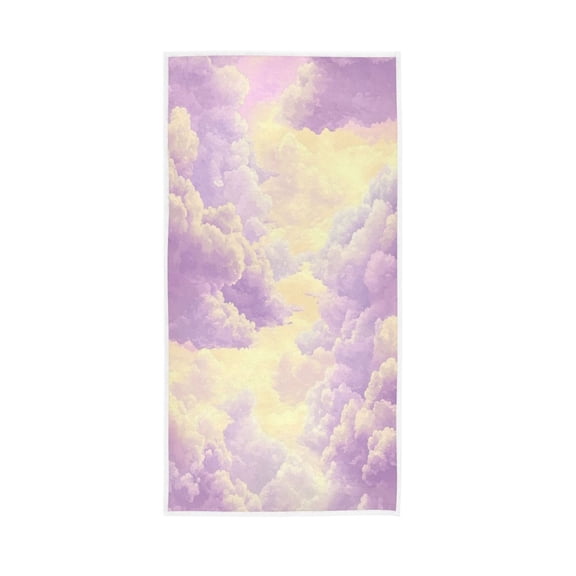 Towel 30x15 Inch Face Towel Hand Towel Bath Towels Hand Bath Towels Single-Sided Printed Towels, Lightweight, Breathable and Absorbent Beautiful Purple Cloud