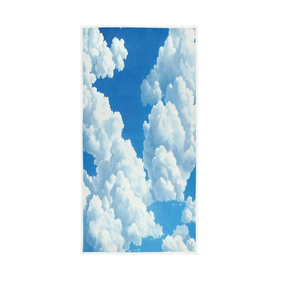 Towel 30x15 Inch Face Towel Hand Towel Bath Towels Hand Bath Towels Single-Sided Printed Towels, Lightweight, Breathable and Absorbent Beautiful White Cloud