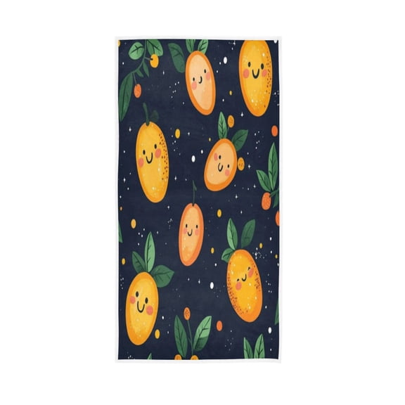 Towel 30x15 Inch Face Towel Hand Towel Bath Towels Hand Bath Towels Single-Sided Printed Towels, Lightweight, Breathable and Absorbent Cartoon Cute Mango