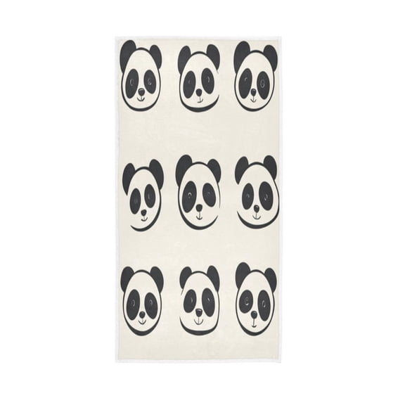 Towel 30x15 Inch Face Towel Hand Towel Bath Towels Hand Bath Towels Single-Sided Printed Towels, Lightweight, Breathable and Absorbent Cartoon Cute Panda Face Seamless