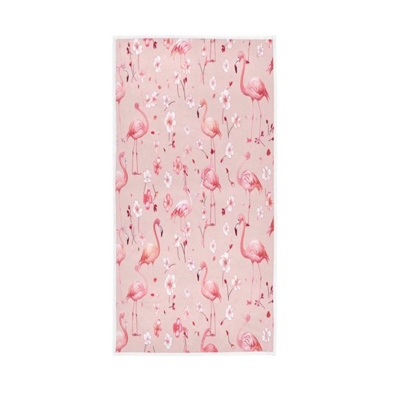 Towel 30x15 Inch Face Towel Hand Towel Bath Towels Hand Bath Towels Single-Sided Printed Towels, Lightweight, Breathable and Absorbent Cartoon Flamingos