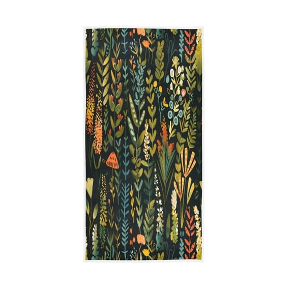 Towel 30x15 Inch Face Towel Hand Towel Bath Towels Hand Bath Towels Single-Sided Printed Towels, Lightweight, Breathable and Absorbent Cartoon Green Leaves
