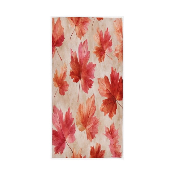 Towel 30x15 Inch Face Towel Hand Towel Bath Towels Hand Bath Towels Single-Sided Printed Towels, Lightweight, Breathable and Absorbent Cartoon Red Maple Leaf