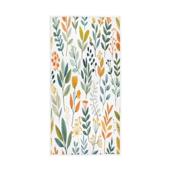 Towel 30x15 Inch Face Towel Hand Towel Bath Towels Hand Bath Towels Single-Sided Printed Towels, Lightweight, Breathable and Absorbent Colorful Cartoon Leaf