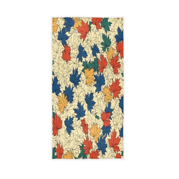 Towel 30x15 Inch Face Towel Hand Towel Bath Towels Hand Bath Towels Single-Sided Printed Towels, Lightweight, Breathable and Absorbent Colorful Cartoon Maple Leaf