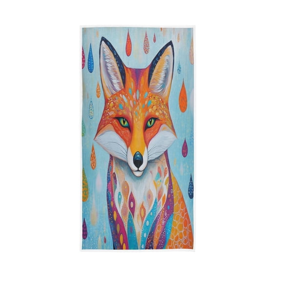 Towel 30x15 Inch Face Towel Hand Towel Bath Towels Hand Bath Towels Single-Sided Printed Towels, Lightweight, Breathable and Absorbent Colorful Cool Foxes