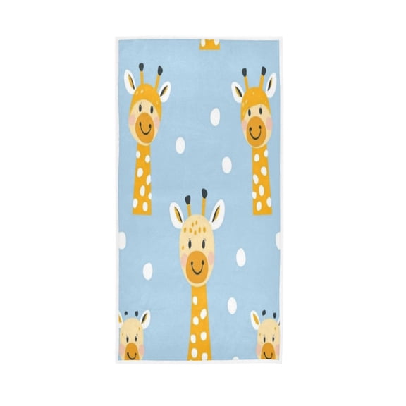 Towel 30x15 Inch Face Towel Hand Towel Bath Towels Hand Bath Towels Single-Sided Printed Towels, Lightweight, Breathable and Absorbent Cute Pretty Cartoon Giraffe