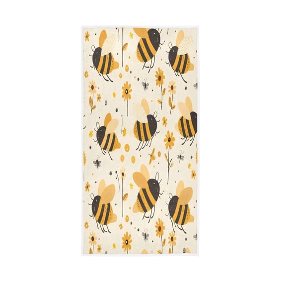 Towel 30x15 Inch Face Towel Hand Towel Bath Towels Hand Bath Towels Single-Sided Printed Towels, Lightweight, Breathable and Absorbent Cute Yellow Bee