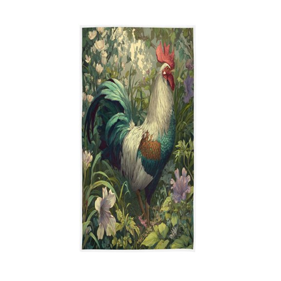 Towel 30x15 Inch Face Towel Hand Towel Bath Towels Hand Bath Towels Single-Sided Printed Towels, Lightweight, Breathable and Absorbent Elegant Rooster