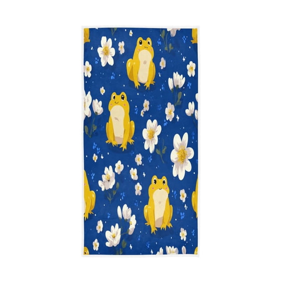 Towel 30x15 Inch Face Towel Hand Towel Bath Towels Hand Bath Towels Single-Sided Printed Towels, Lightweight, Breathable and Absorbent Frog Yellow Pattern