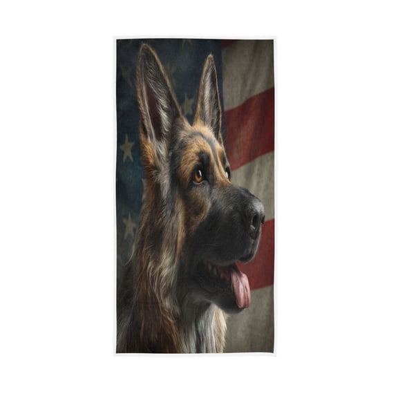 Towel 30x15 Inch Face Towel Hand Towel Bath Towels Hand Bath Towels Single-Sided Printed Towels, Lightweight, Breathable and Absorbent German Shepherd Photo