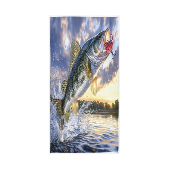 Towel 30x15 Inch Face Towel Hand Towel Bath Towels Hand Bath Towels Single-Sided Printed Towels, Lightweight, Breathable and Absorbent Golden Fish Picture