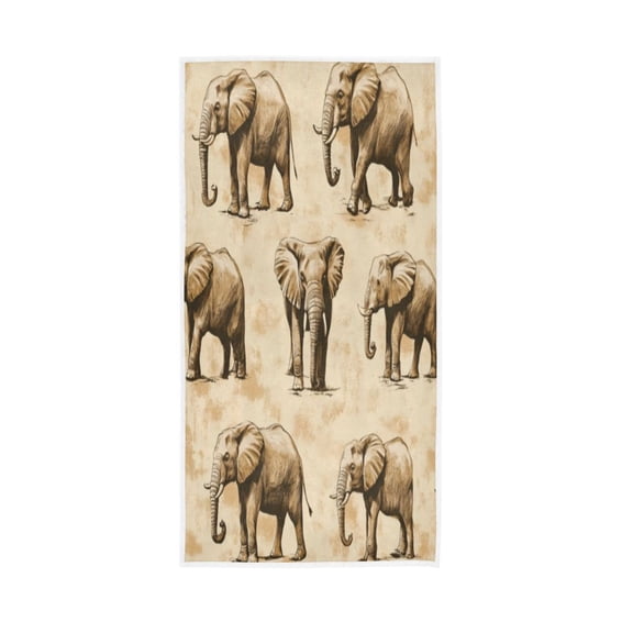 Towel 30x15 Inch Face Towel Hand Towel Bath Towels Hand Bath Towels Single-Sided Printed Towels, Lightweight, Breathable and Absorbent Gray Elephant Seamless