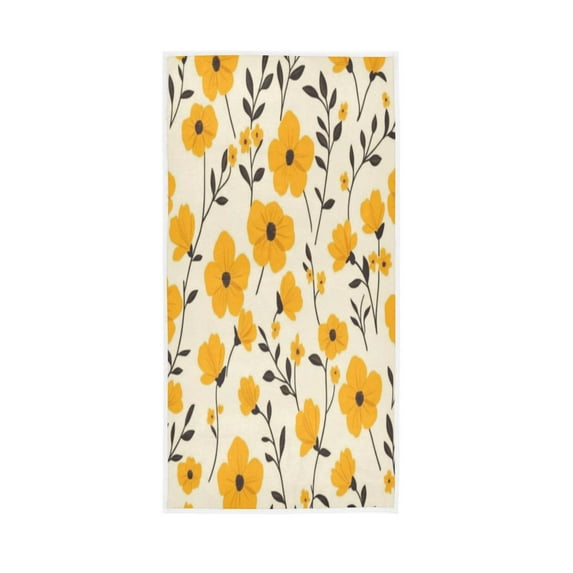 Towel 30x15 Inch Face Towel Hand Towel Bath Towels Hand Bath Towels Single-Sided Printed Towels, Lightweight, Breathable and Absorbent Lovely Yellow Flowers