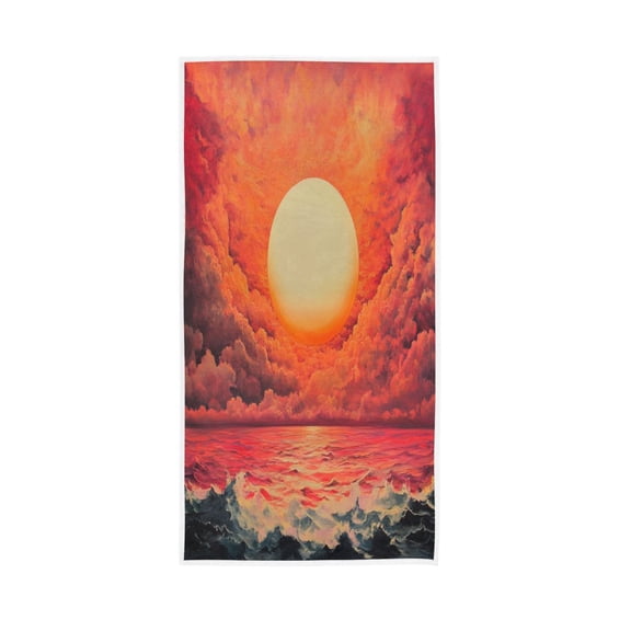 Towel 30x15 Inch Face Towel Hand Towel Bath Towels Hand Bath Towels Single-Sided Printed Towels, Lightweight, Breathable and Absorbent Orange Pretty Sun