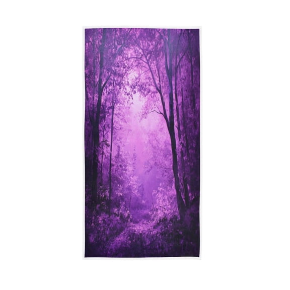 Towel 30x15 Inch Face Towel Hand Towel Bath Towels Hand Bath Towels Single-Sided Printed Towels, Lightweight, Breathable and Absorbent Purple Forest Picture