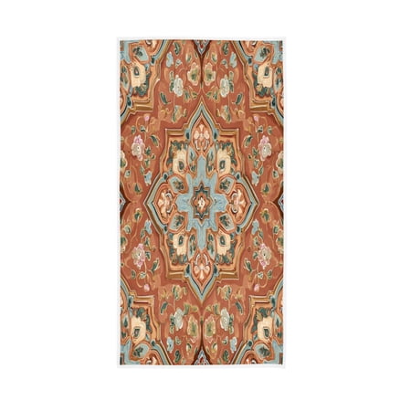 Towel 30x15 Inch Face Towel Hand Towel Bath Towels Hand Bath Towels Single-Sided Printed Towels, Lightweight, Breathable and Absorbent Terracotta Arabesque Peach Tones