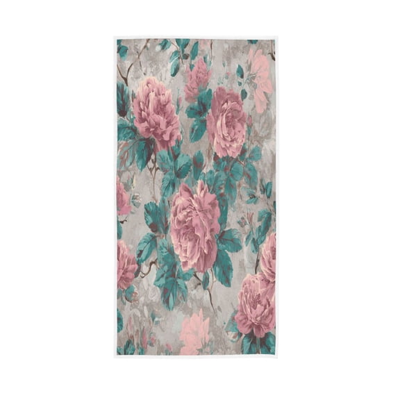 Towel 30x15 Inch Face Towel Hand Towel Bath Towels Hand Bath Towels Single-Sided Printed Towels, Lightweight, Breathable and Absorbent Vintage Retro Rose Picture