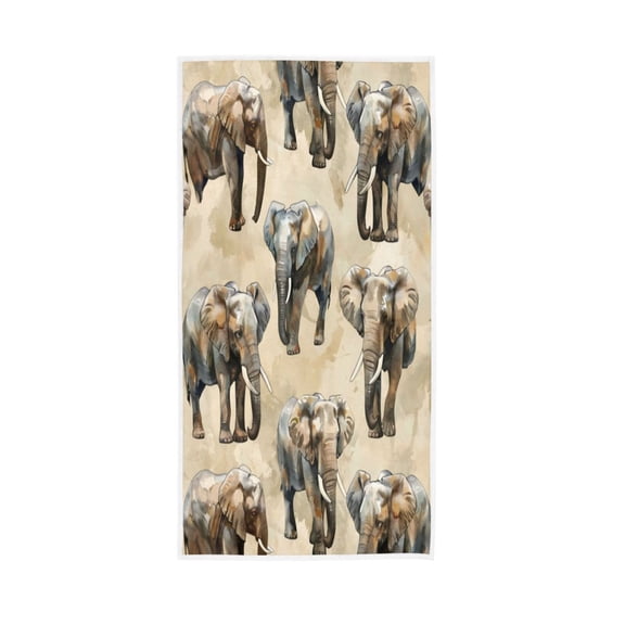 Towel 30x15 Inch Face Towel Hand Towel Bath Towels Hand Bath Towels Single-Sided Printed Towels, Lightweight, Breathable and Absorbent Gray Elephant