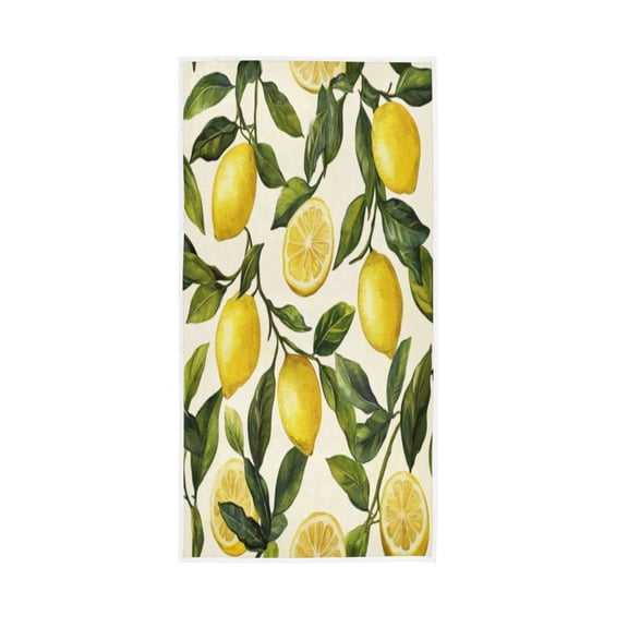 Towel 30x15 Inch Face Towel Hand Towel Bath Towels Hand Bath Towels Single-Sided Printed Towels, Lightweight, Breathable and Absorbent Lemon Yellow