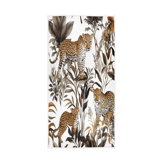Towel 30x15 Inch Face Towel Hand Towel Bath Towels Hand Bath Towels Single-Sided Printed Towels, Lightweight, Breathable and Absorbent Leopards