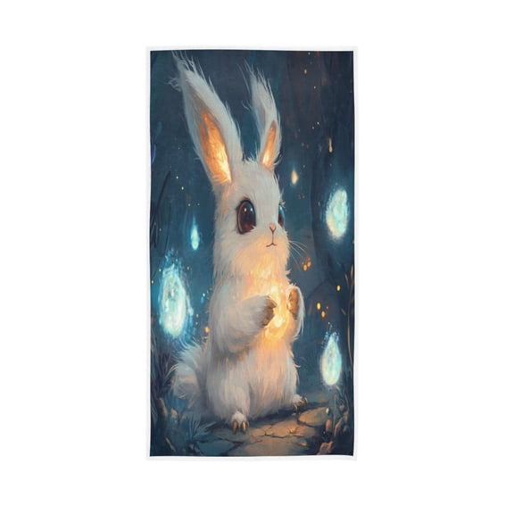 Towel 30x15 Inch Face Towel Hand Towel Bath Towels Hand Bath Towels Single-Sided Printed Towels, Lightweight, Breathable and Absorbent Magic Bunny