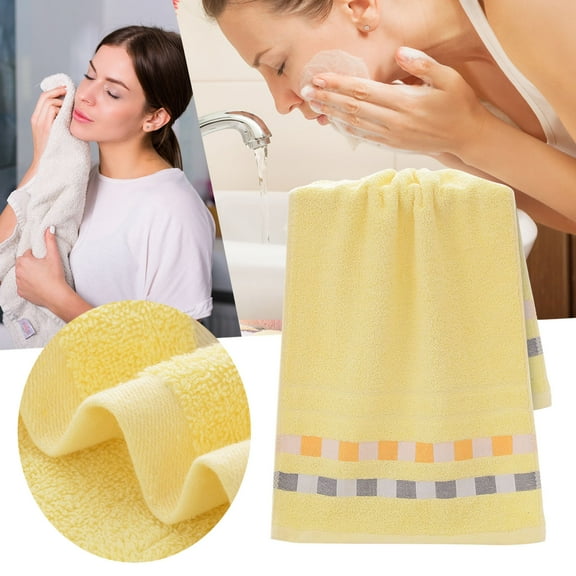 Towel Absorbent Clean And Easy To Clean Cotton Absorbent Soft Suitable For Kitchen Bathroom Living Room 34 cm74 cm Yellow