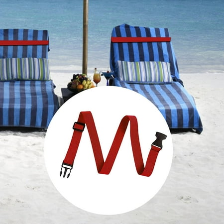 Towel Bands for Chairs, Adjustable Beach Towel Holder, Multifunction Clamp, Windproof Towel Straps Elastic Chair Clips for Ship Summer Vacation red