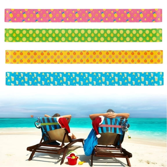 4Pack Towel Bands for Cruise Chairs, Better Alternative to Towel Clips for Beach, Pool & Ships, Essential for 2026 & 2027 Trips, Secure & Stylish