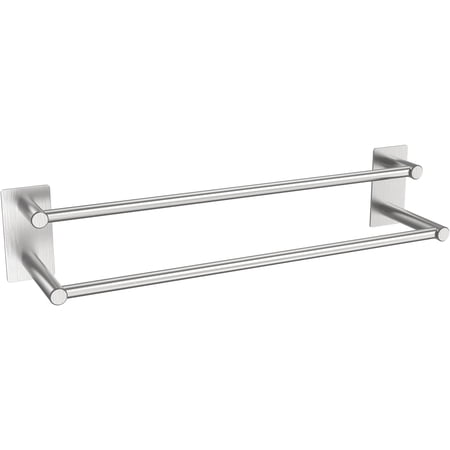 Towel Bar Double Towel Rack for Kitchen/Bathroom Wall Mounted SUS304 Brushed Stainless Steel Hand Towel Holder Rust/Scratch Resistant No Drilling - Self Adhesive - 15.75 inch, Silver