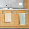 thumbnail image 1 of Towel Bar Holder with Hooks for Bathroom and Kitchen, Stainless Steel Towel Hanger Over The Cabinet Door 14inch 2 Pack, 1 of 5