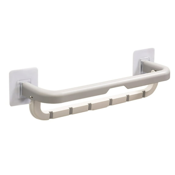 Towel Bar Single Towel Rack Towel Holder For Kitchen Bathroom Laundry Room NonDrilling Wall Mounted Hanging Towel Holder Towel Organizer/ Punch-Free Multifunctional Towel Rack White