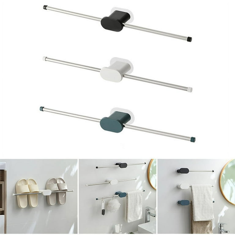 Towel Bar Suction Cup Dual Post Towel Rack Bathroom Towel Holder Stainless Steel No Drilling Wall Shelf for Kitchen Home