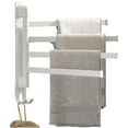 thumbnail image 1 of Towel Bar, Upgraded Swivel Towel Rack Aviation Aluminium Four in ONE Towel Racks for Bathroom Space Saving Swing Out 180° Rotation Towel Hanger Holder Wall Mount White, 1 of 6