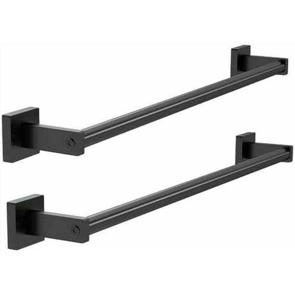 Towel Bar for Bathroom, 24" Hand Towel Holder Rod with Metal, Black Towel Racks for Bathroom Hanger Wall Mounted for Home Essentials, 2 Pack