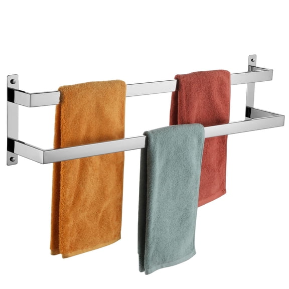 Towel Bars Black Bath Towel Holders Bathroom 2-Tiers Ladder Towel Rails Wall Mounted Towels Shelves Rack Stainless Steel